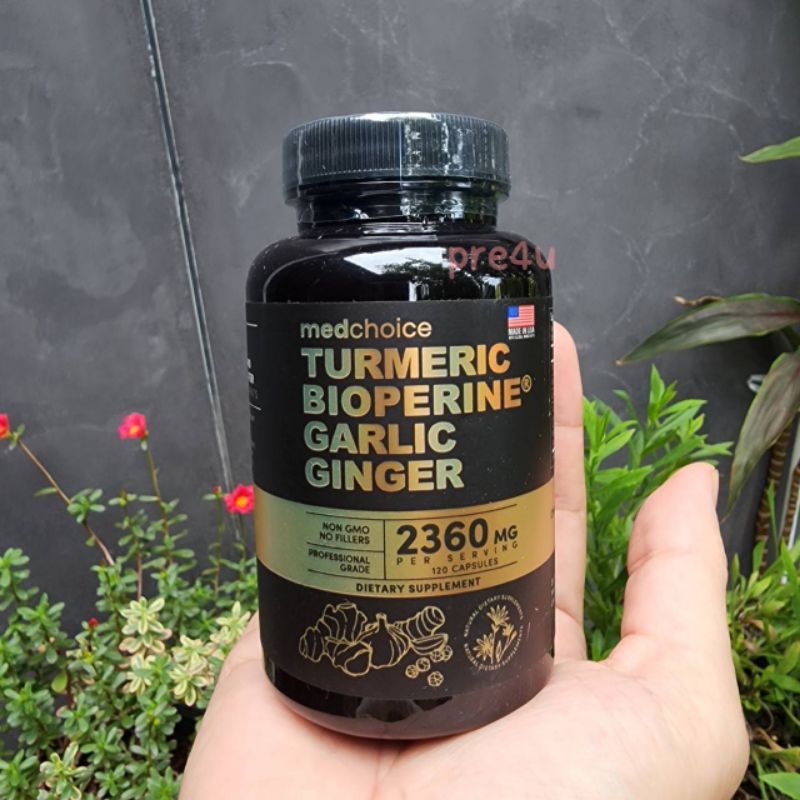 Medchoice Turmeric Bioperine Garlic Ginger 2,360 mg. 120 แคปซูล