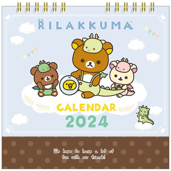 [Direct from Japan] Desk Top Calendar 2024 / RILAKKUMA Zodiac Dragon