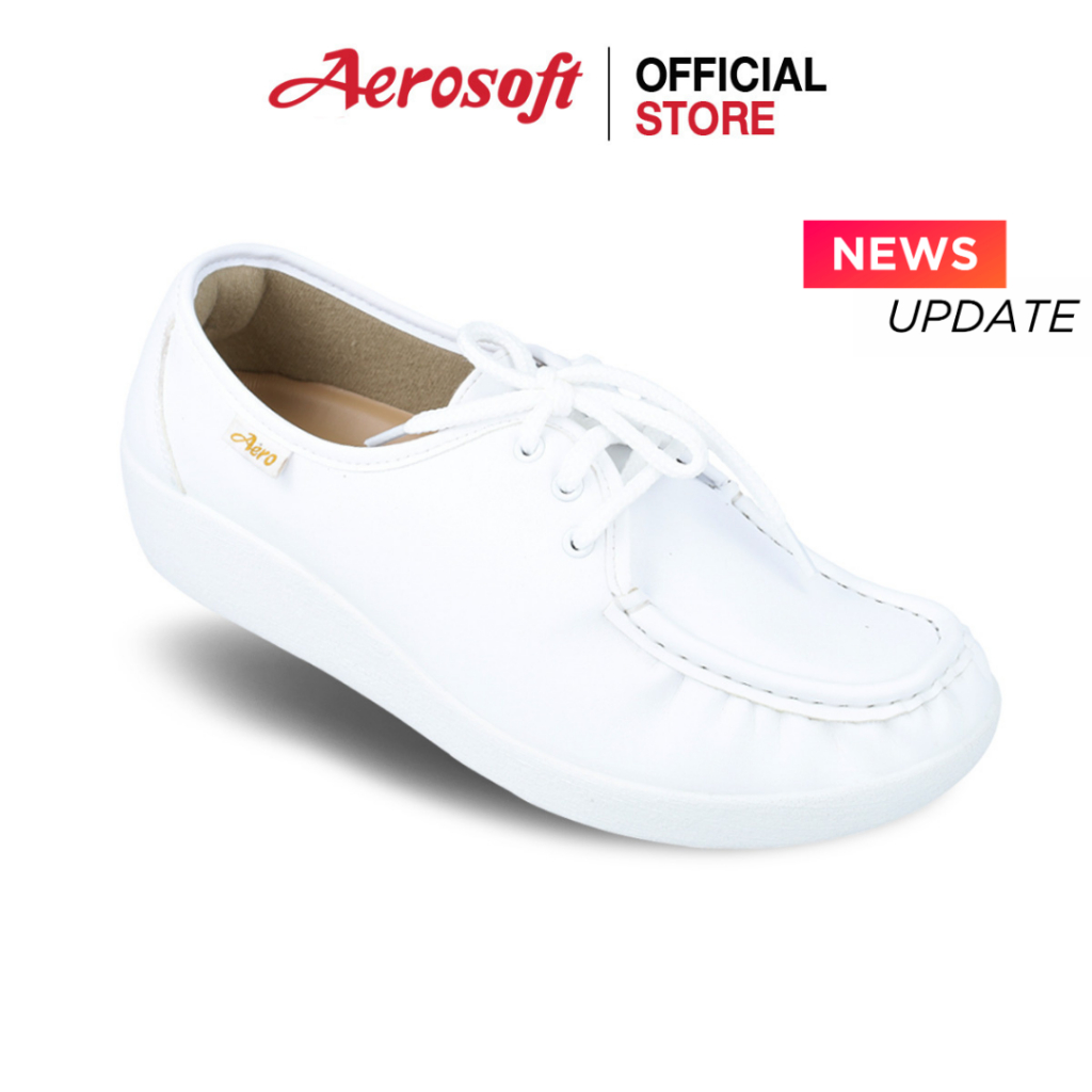 รูปภาพสินค้าแรกของAerosoft (แอโร่ซอฟ) รองเท้าคัชชูเพื่อสุขภาพ รุ่น NW9092 สีขาว(New)