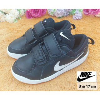 [ป้าย 17 cm] รองเท้าเด็กมือสอง Nike Pico 5 สีดำเงา