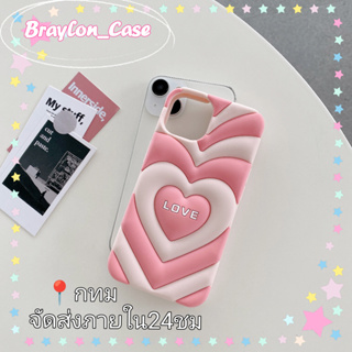 🌷Braylon🌷จัดส่งภายใน24ชม รูปหัวใจ y2k สีชมพู หวานสวย iphone 11 14 pro max ป้องกันการหล่น ขอบเต็ม case for iPhone 12 13