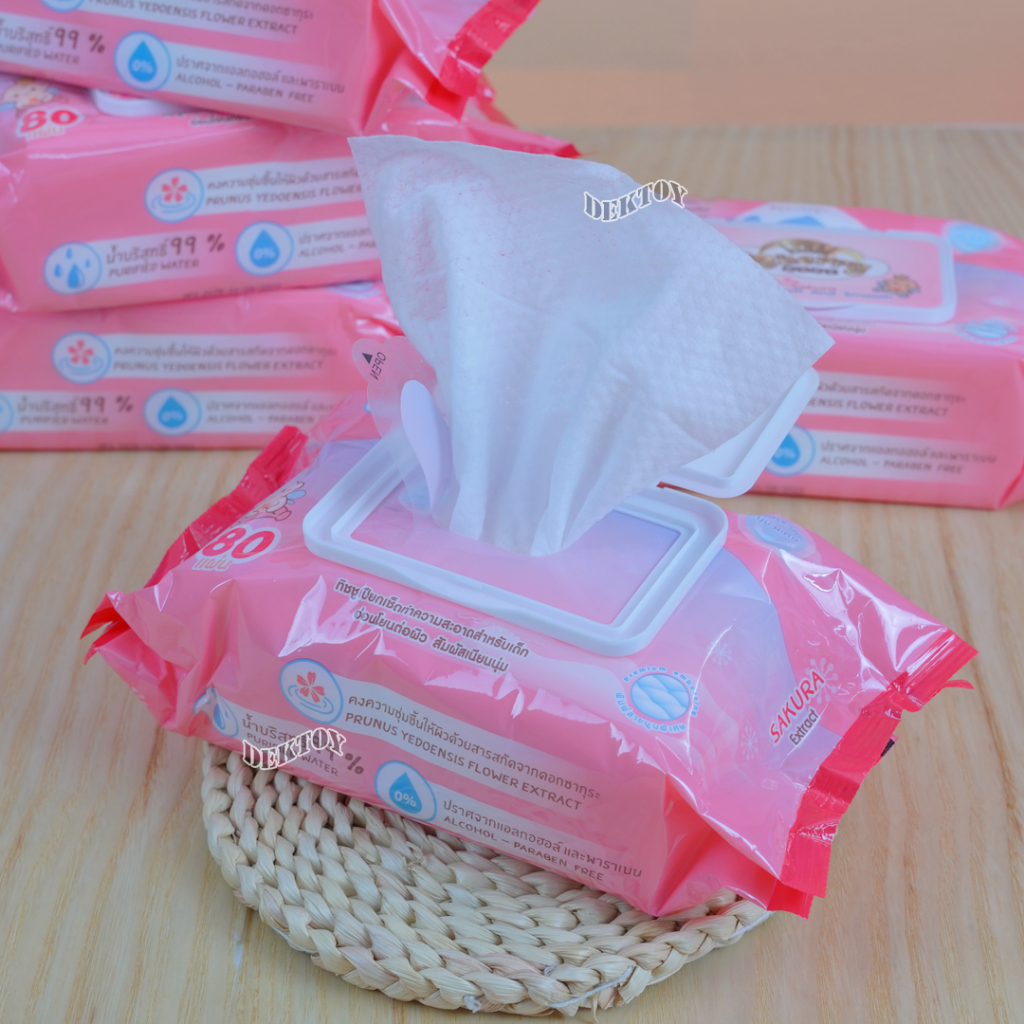 ทิชชู่เปียก-cherry-baby-ทิชชู่เปียกเชอรี่เบบี้-baby-wipes-sakura-soft-and-smoth-80-ชิ้น