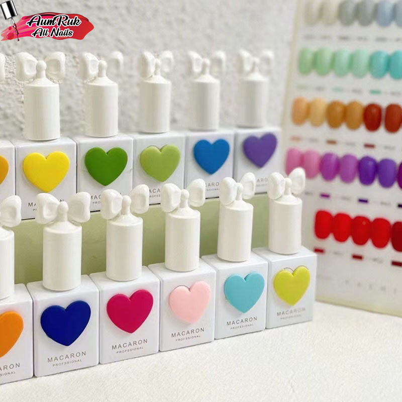 สีทาเล็บเจล-macaron-58-1-30-สี-แถมชาร์ทสีสวย-ขวดน่ารัก-สีแน่น-พร้อมส่ง