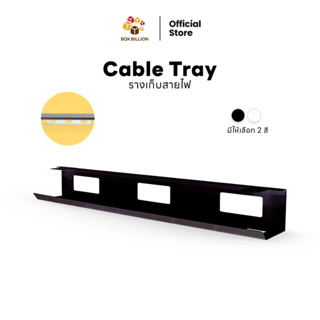 รางจัดระเบียบสายเคเบิลใต้โต๊ะ Cable Tray จัดเก็บปลั๊กไฟ  วัสดุเหล็กคุณภาพดี ติดตั้งแบบยึดสกรู
