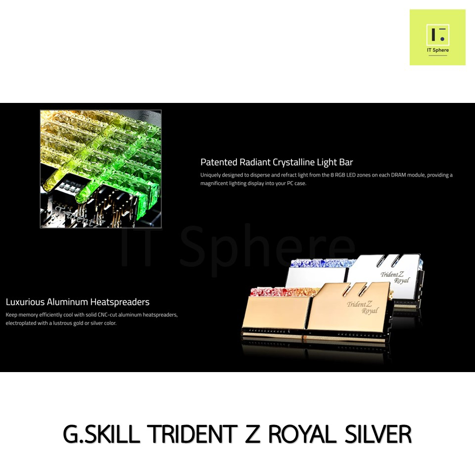 32GB(16x2GB) BUS3600 RAM G.SKILL TRIDENT Z ROYAL SILVER RGB BUS 3600 ...