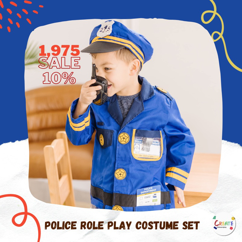 police-role-play-costume-set-แท้-ชุดแฟนซีตำรวจ-ส่งเสริมการรู้จักทำงาน-รู้จักอาชีพ