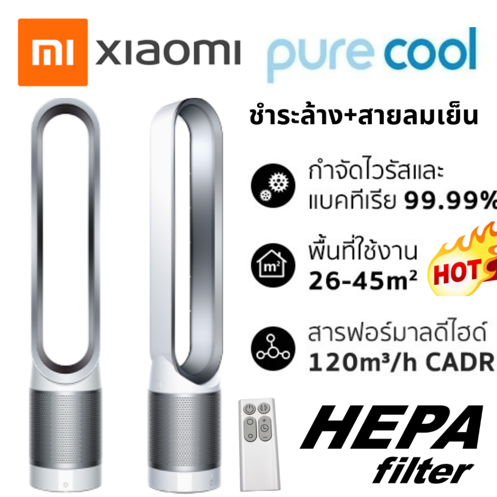 ภาพหน้าปกสินค้าXiaomi Air Purifier Pure Cool เครื่องฟอกอากาศ HEPA และพัดลมทาวเวอร์, สีขาว / เงิน จากร้าน thaithai88 บน Shopee