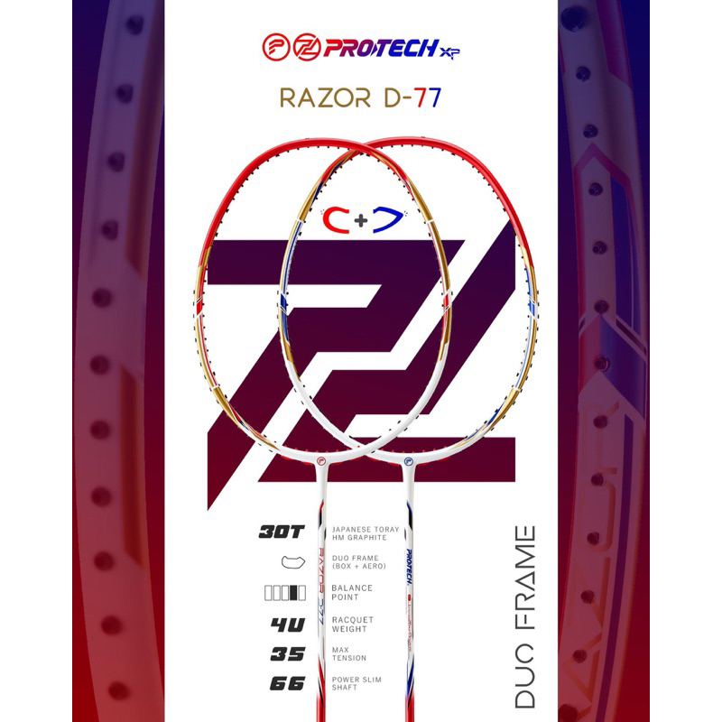PROTECH ไม้แบดมินตัน รุ่น Razor D Series DUO FRAME | Shopee Thailand