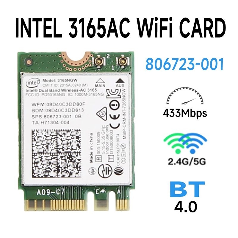 Intel AC3165 AC 3165 Wifi Card M.2 การ์ดไวไฟสำหรับโน๊ตบุ๊ค PC | Shopee ...