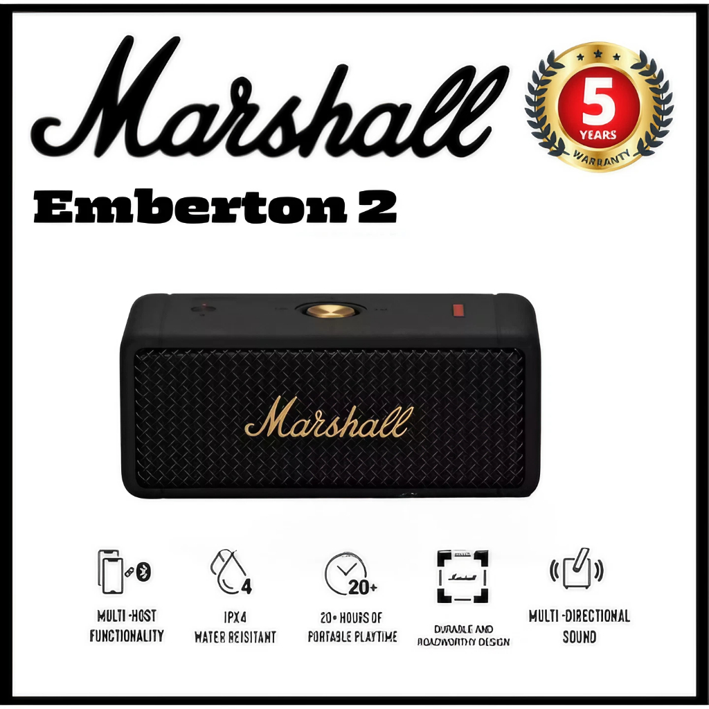 ภาพหน้าปกสินค้าMASSHALL EMBERTON BLACK - ลำโพงบลูทูธ ลำโพง bluetooth ลำโพงmarshall จากร้าน sound_of.heaven บน Shopee