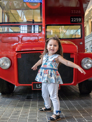 LONDON CELEBRATION 05 : Double Scalloped Top &amp; Bow Trousers ชุดเซ็ต เสื้อ กางเกง เสื้อผ้าแฟชั่นสำหรับเด็ก 100% Cotton