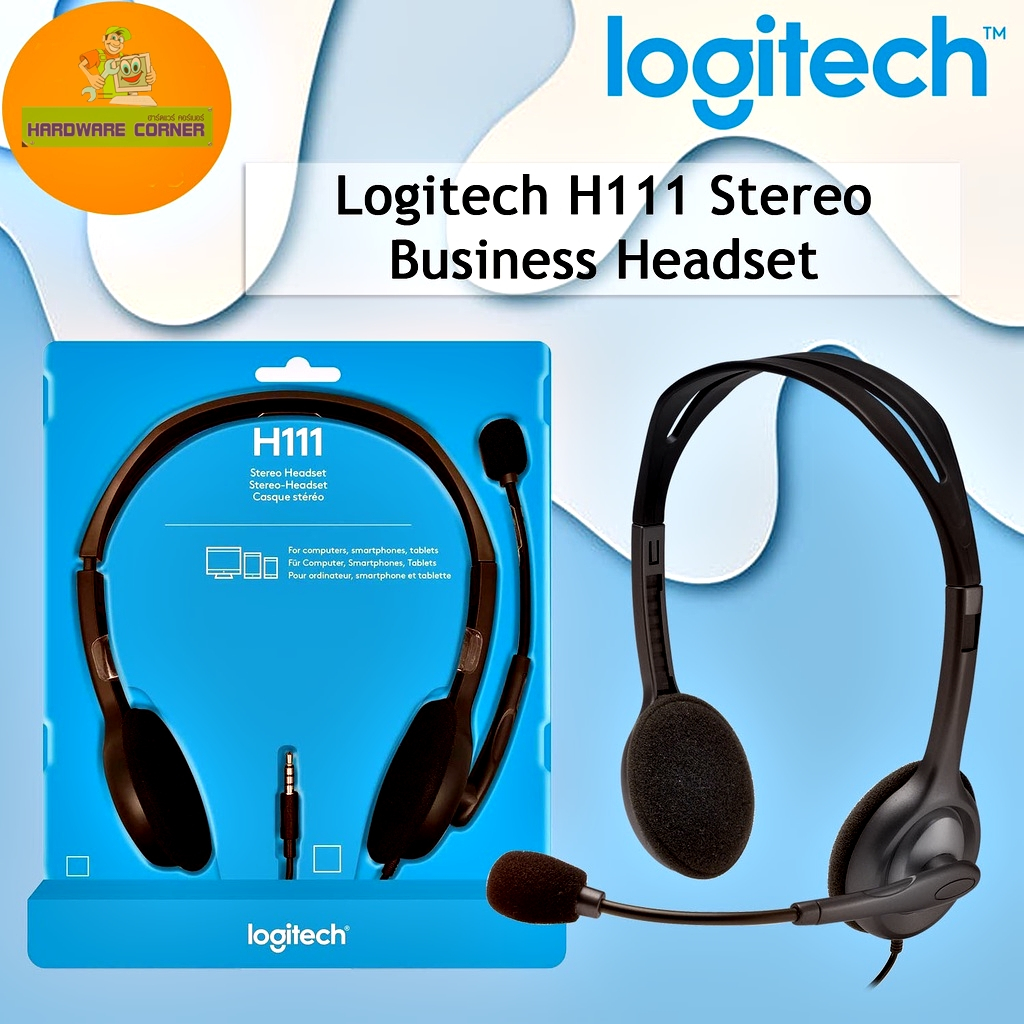 ภาพหน้าปกสินค้าSALE ลดพิเศษ ️หูฟังสเตอริโอ ️Logitech H111 Stereo Headset With Microphone 3.5mm ราคาถูกๆ 1Y.