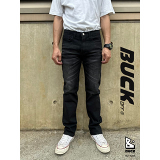 BUCKOFF | RM-7005 กางเกงยีนส์ผู้ชาย ทรงกระบอกเล็ก ผ้ายืดสวมใส่สบาย กางเกงขายาว ทรงสวย