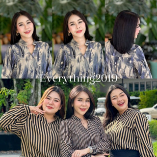 Everything2019 🌈 (1962) เสื้อคอจีนกระดุมหลังแขนยาว ผ้าลื่นใส่สบาย งานขายดี เสื้อทำงานผู้หญิง