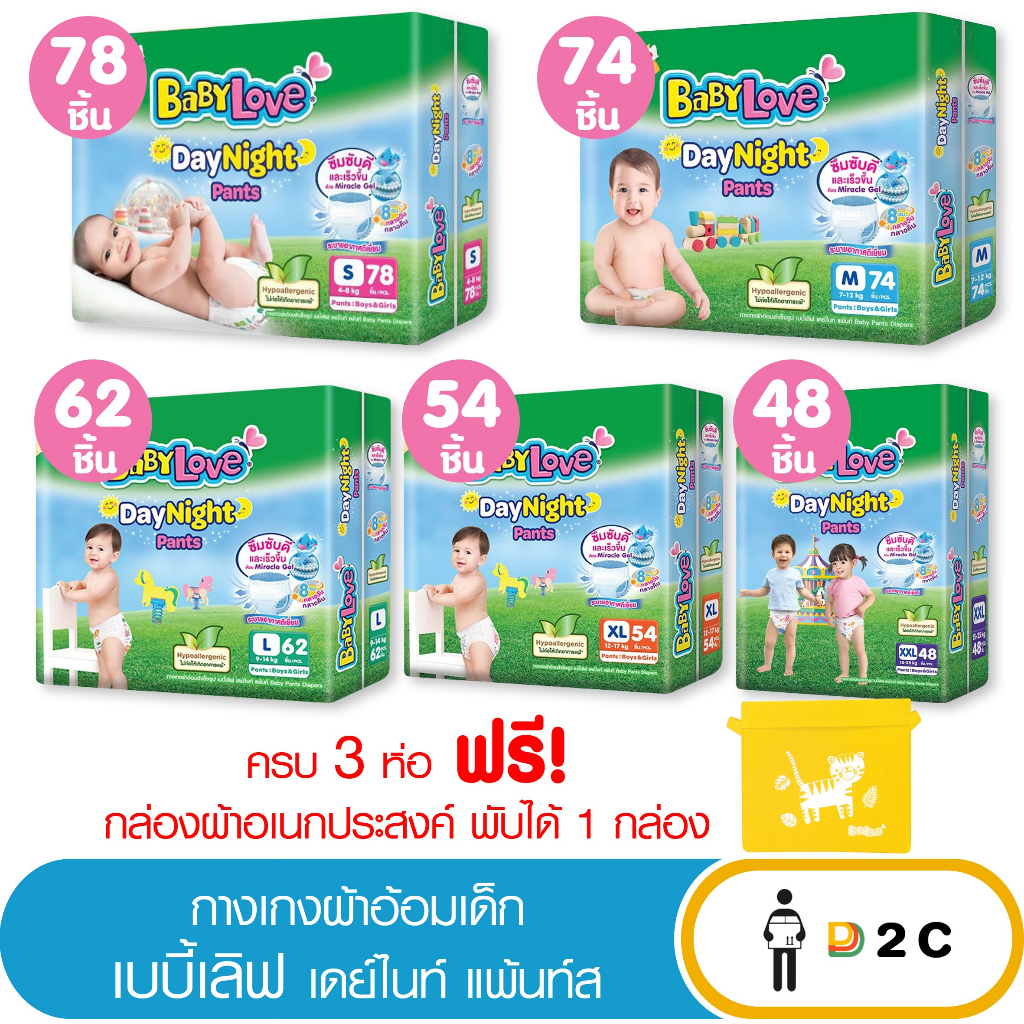 ภาพหน้าปกสินค้าลด10% โค้ด 10DDXNOVW4  เบบี้เลิฟ ผ้าอ้อมเด็ก กางเกง เเพมเพิสเด็ก