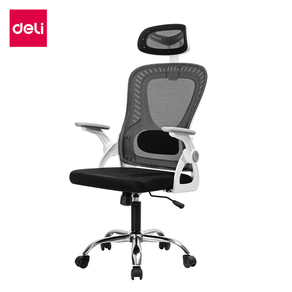 Deli เก้าอี้ทำงานเพื่อสุขภาพ นุ่มสบาย ตามหลักสรีระศาสตร์ Ergonomic เก้าอี้ออฟฟิศ เก้าอี้สำนักงาน ที่นั่งเพื่อสุขภาพ ที่นั่งทำงาน พนักพิงศรีษะ2D ลดการปวดเมื่อย Office Chair
