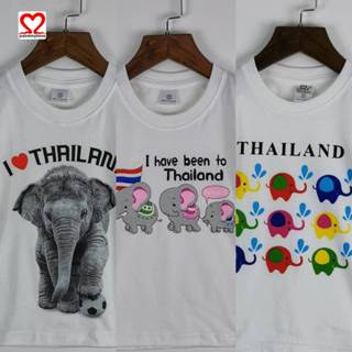 เสื้อยืดเด็กสกรีนลายช้าง (พร้อมส่ง) เสื้อยืดขาวคอตตอน (คอมบ์)100% ใส่สบายเสื้อยืด painttmylove