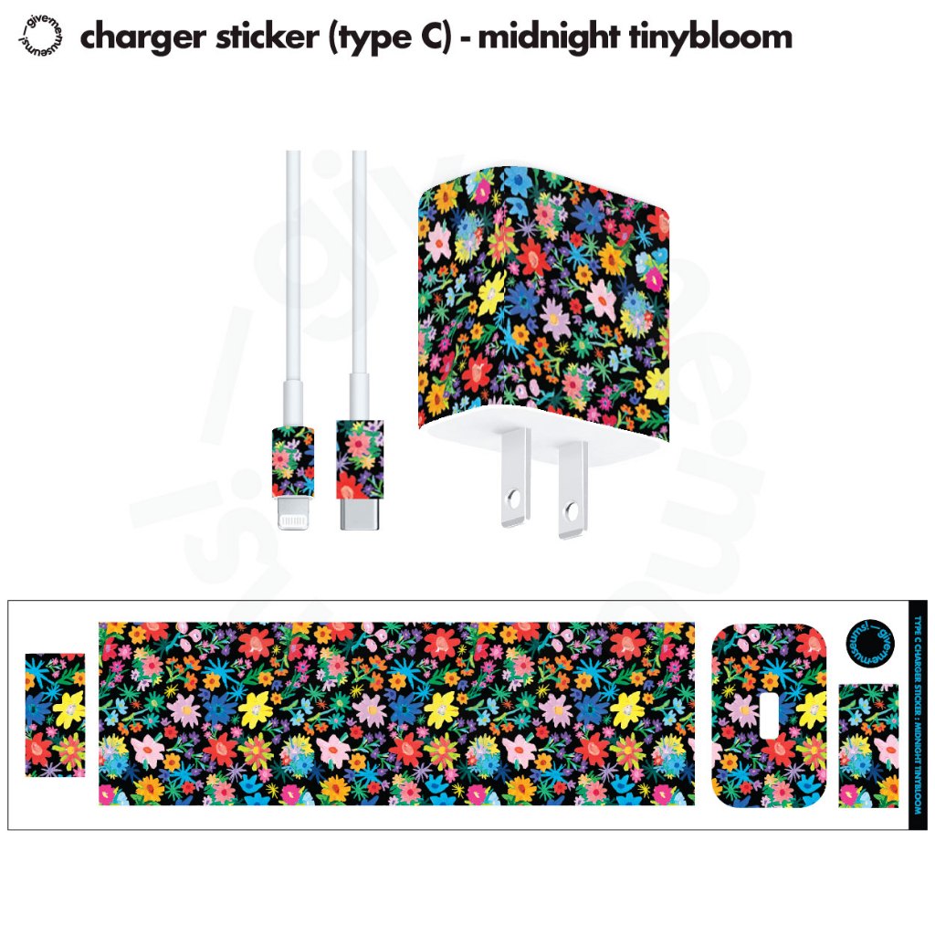 สติกเกอร์ติดหัวชาร์จ กันน้ำ charger sticker มีหลายลายให้เลือก สีสันสดใส ...