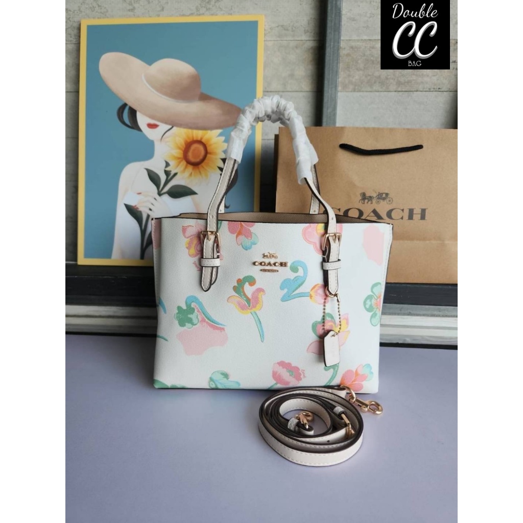 แท้-from-factory-c8217-mollie-tote-25-with-dreamy-land-floral-print-in-gold-chalk-multi-printed