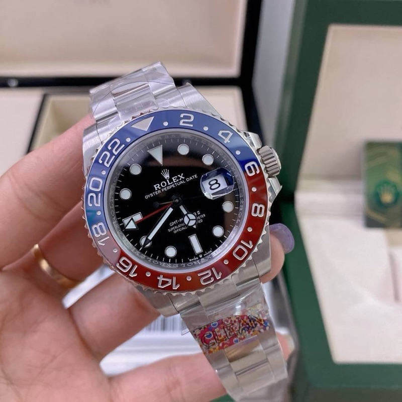 นาฬิกา-rolex-gmt-swiss-โรงงาน-clean-factory-cal-3186-สลับแท้