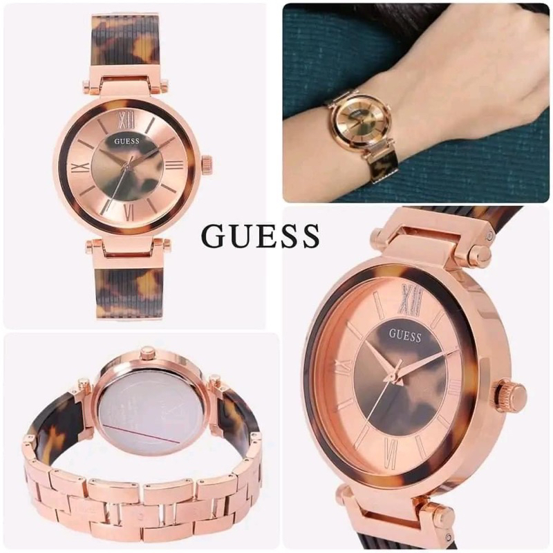 นาฬิกา-guess-watch-u0638l8-หน้าปัดสีโรสโกลด์-37-มิล-สายลายกระ