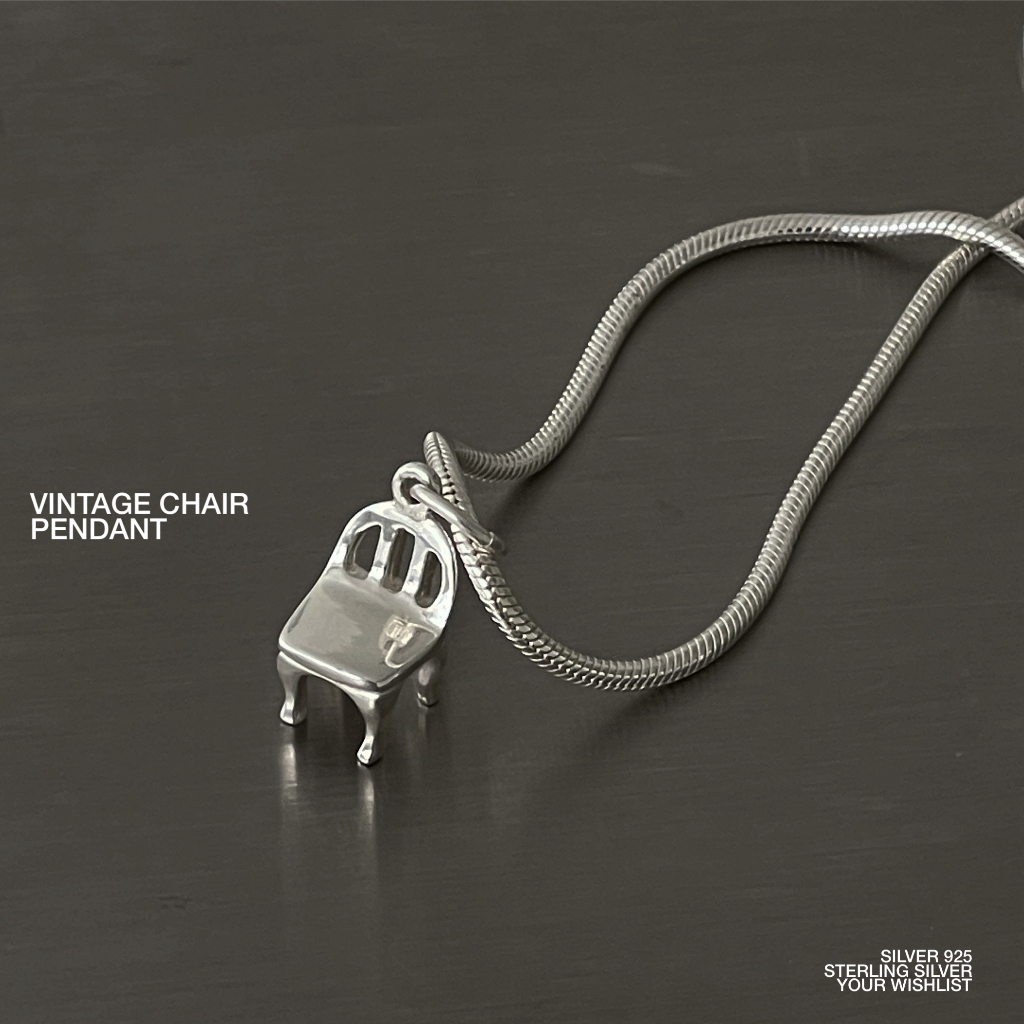(pendant only,เฉพาะจี้) VINTAGE CHAIR PENDANT SILVER925 / จี้เงินแท้