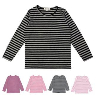 เสื้อคอกลมเด็กแขนยาว ริ้ว 5 สี เด็กชาย-หญิง  Striped Long Sleeve T Shirt for Kids