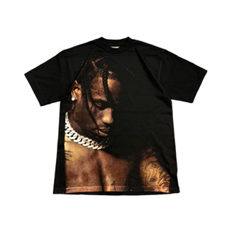 [กรอกโค้ด HELLO150 ลดเพิ่ม150บาท]เสื้อยืดคอฟิต รุ่น Travis Scott สไตล์วินเทจ