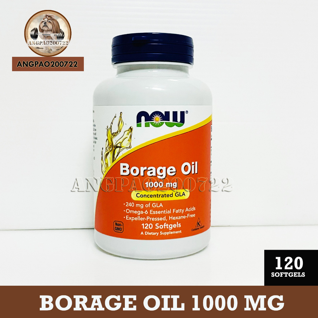 น้ำมันโบราจ-now-foods-borage-oil-concentration-gla-1000-mg-60-120-softgels-exp-03-26