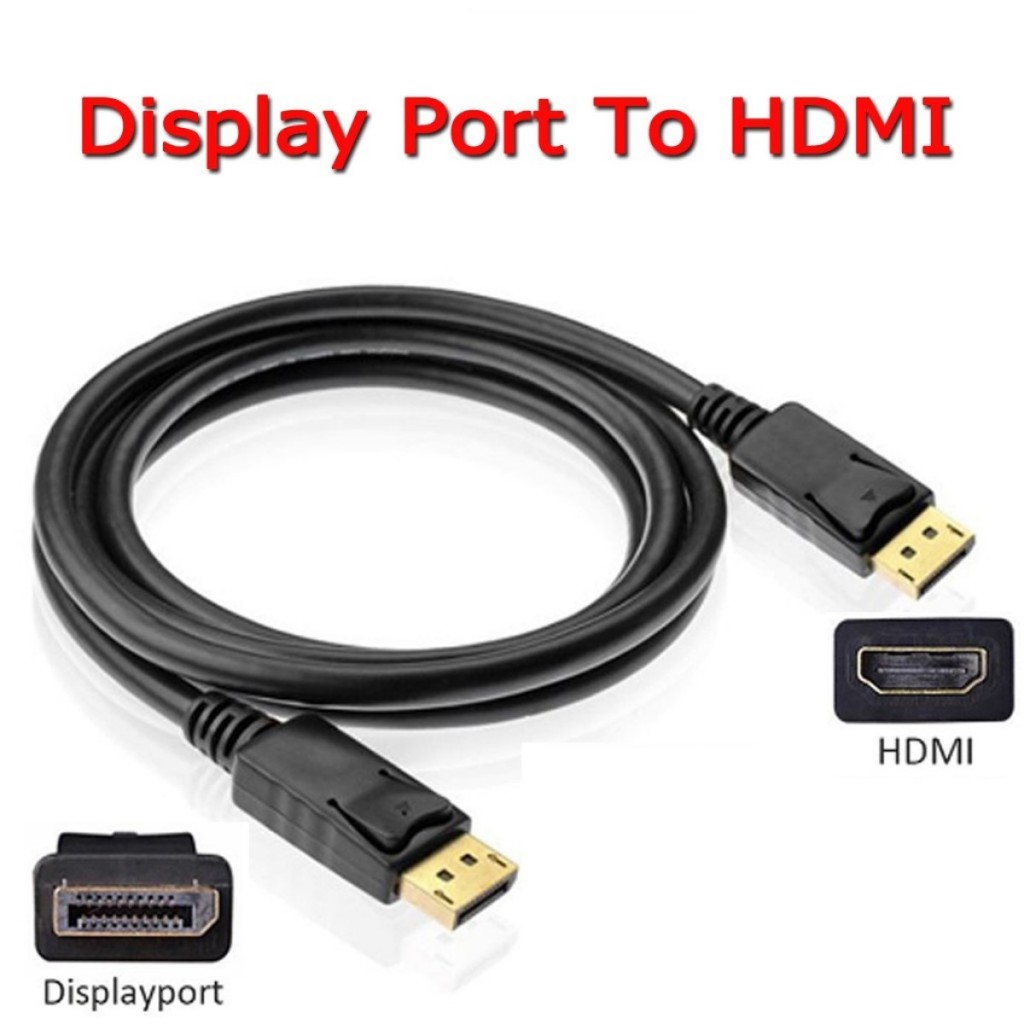 Display Port To HDMI Cable Male To Male Full HD MM Shopee Thailand