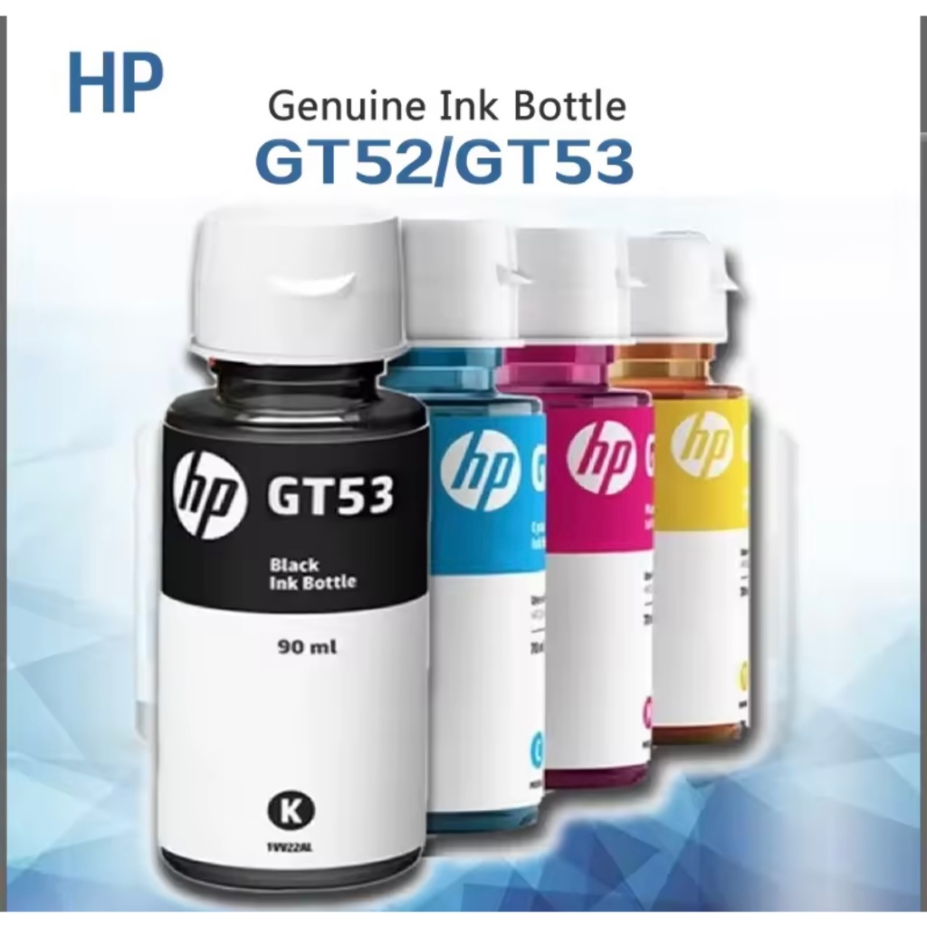 หมึกแท้ HP GT53 สีดำ Black ขนาด 90 Ml. , GT52 สี C, M, Y สีละ 70 Ml ...