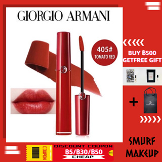 GIORGIO ARMANI Red Tube ลิปสติก Velvet Matte Lip Glaze#405