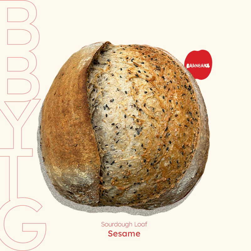 sesame-sourdough-ขนมปังยีสต์ธรรมขาติเปลือกแข็งรสงา-มีราคาขายส่งสำหรับร้านค้า