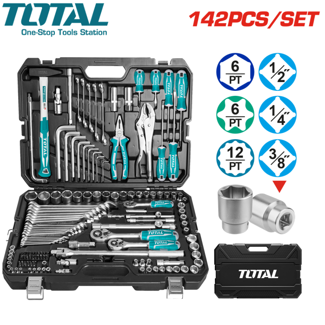 TOTAL ชุดเครื่องมือ จำนวน 142 ชิ้น รุ่น THKTHP21426 ( Tools Set ) | Shopee  Thailand