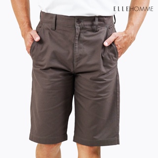 ELLE HOMME | กางเกงขาสามส่วน กระเป๋าลึก ระบายอากาศได้ดี มียางยืดปรับขนาดเอวได้ สีน้ำตาลเข้ม | W8L272