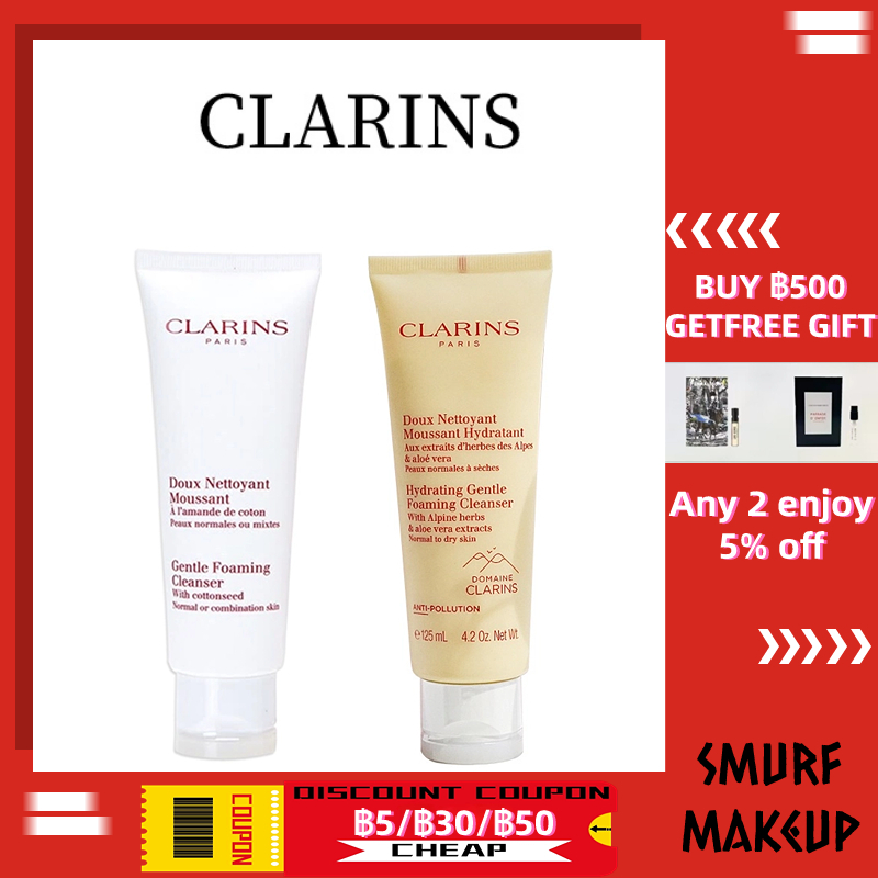 แบรนด์แท้100-clarins-doux-nettoyant-moussant-gentle-foaming-cleanser-with-cottonseed-oily-skin-125ml