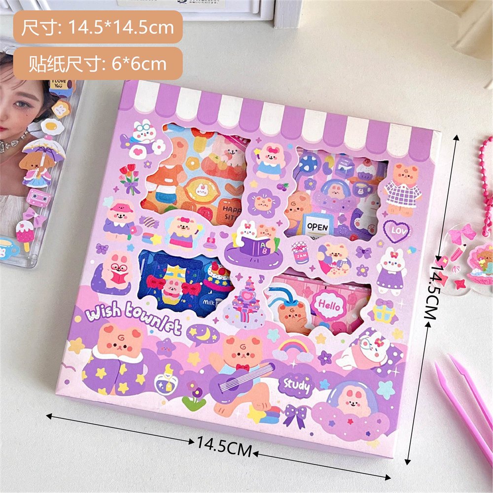 【ใหม่ล่าสุด】100แผ่น/กล่อง สติกเกอร์ สติ๊กเกอร์ไดคัท ลายน่ารัก Sticker ...