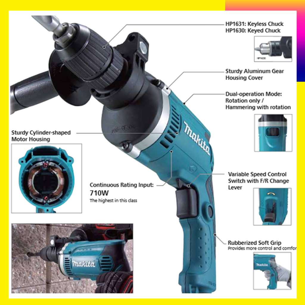 makita-สว่านกระแทก-13mm-รุ่น-m1630-สินค้ามีประกัน3เดือนทุกชิ้นครับ-aaa