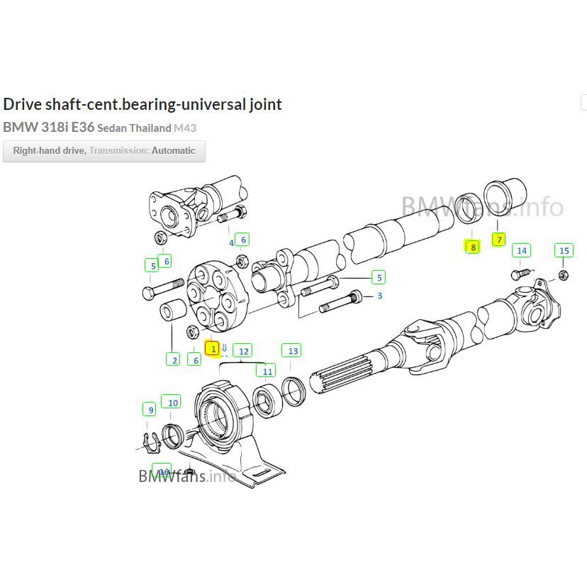 ยางยอยเพลากลางและแหวนรอง Universal joint/Threaded ring with clampring