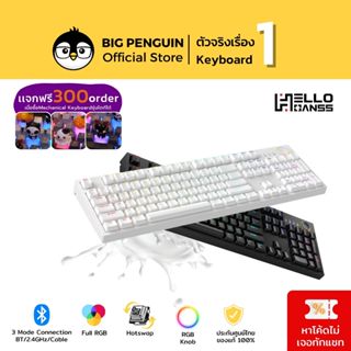 [โค้ด 8FGS5J ลด20%] Hello Ganss GS3104C (รุ่นต่อสาย) Hotswap White Light Thai Mechanical Keyboard helloganss