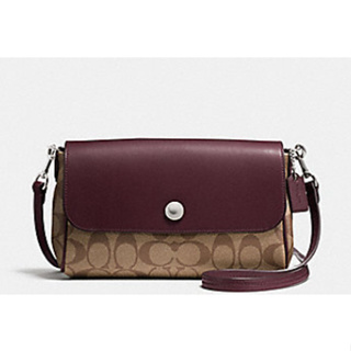 #Coachแท้  มือหนึ่ง ตำหนิเบา  #F12106 COACH REVERSIBLE RUBY CROSSBODY IN CROSSGRAIN LEATHER #กระเป๋าสะพาย