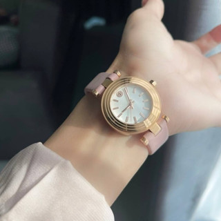 🎀 (สด-ผ่อน) นาฬิกาทอรี่ สายหนังชมพู 30 mm TBW9008 WS TORY BURCH WATCH