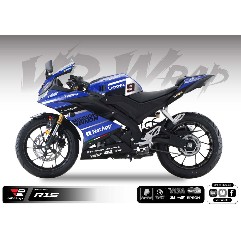 (VR wrap) สติ๊กเกอร์ kit / Yamaha R15 ลาย Mission | Shopee Thailand