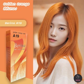 เบอริน่า A19 สีส้มทอง สีย้อมผม ครีมย้อมผม สีย้อมผม เปลี่ยนสีผม Berina A19 Golden Orange Hair Color Cream