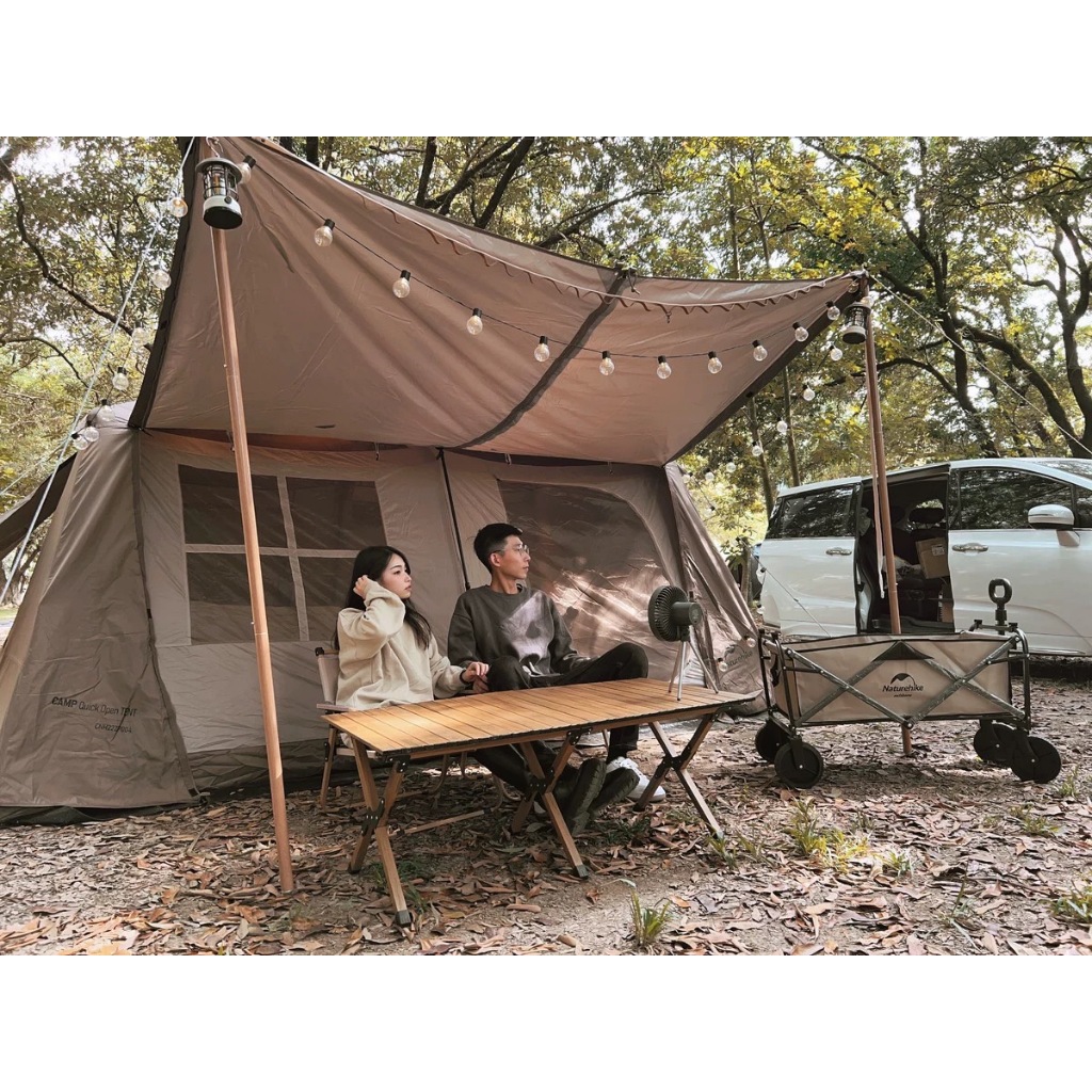 Naturehike Village13 เต็นท์บ้านออโต้ 2ห้องนอน 1ห้องนั่งเล่น กันน้ำ กันแดดUV-A/UV-B 50+