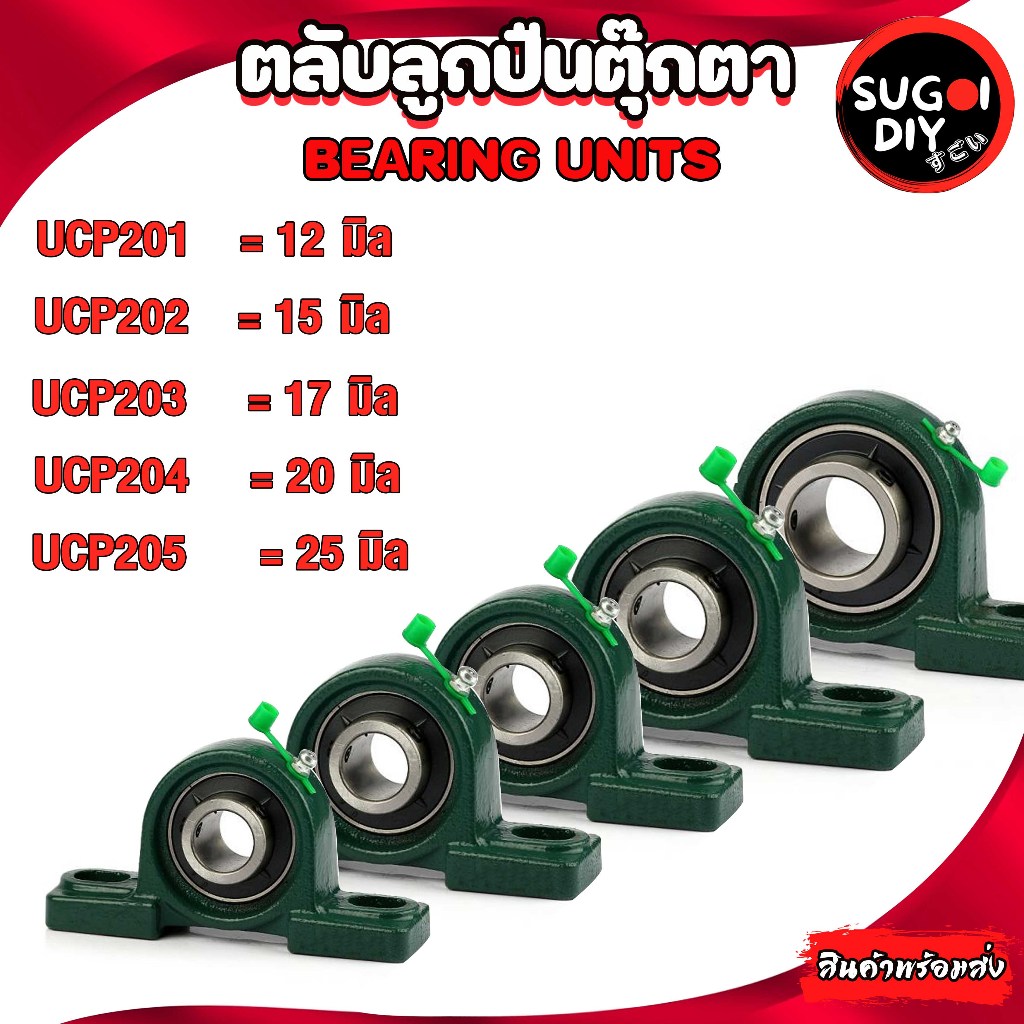 UCP201 UCP202 UCP203 UCP204 UCP205 ตลับลูกปืนตุ๊กตา เพลามิล BEARING ...