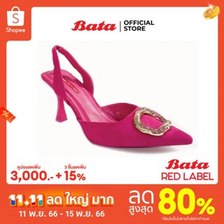 Bata Red Label บาจา เรด ลาเบล รองเท้ส้นสูงออกงาน ปาร์ตี้ ดีไซน์หรู สวมใส่ง่าย  สูง 3.5 นิ้ว สำหรับผู้หญิง สีชมพู 7615655