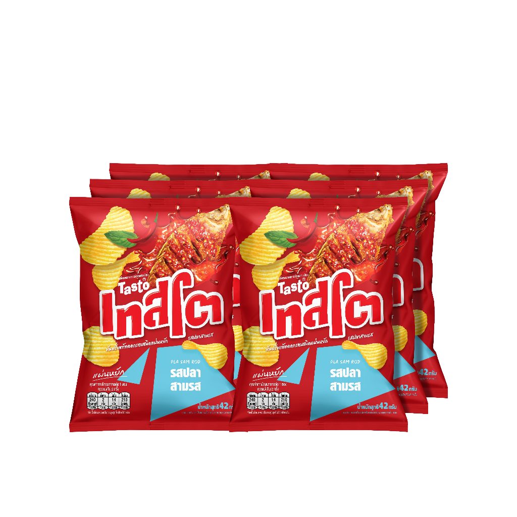 [แพ็ก 6]เทสโต ปลาสามรส 42ก. หยัก [Bundle 6]Tasto Pla Sam Rod 42g RC มัน ...