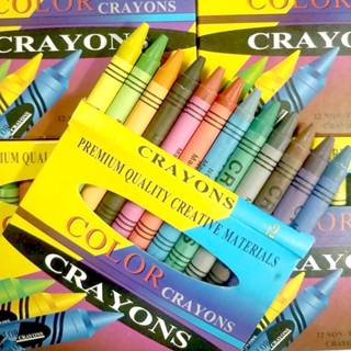 สีเทียน​ 12​ สี ดินสอสีเทียนสำหรับระบายสี​ 📌 ขั้นต่ำ​ 2​ กล่อง📌