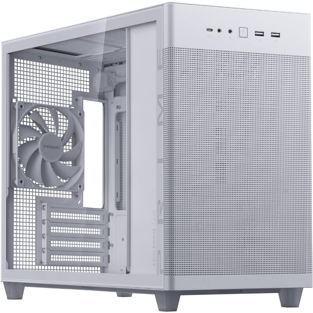 เคสคอมพิวเตอร์ Asus Computer Case Prime AP201 Tempered Glass White